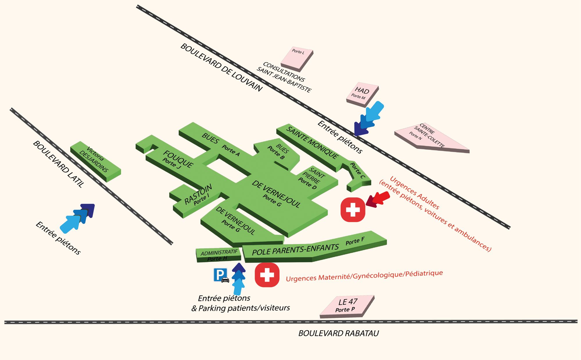 Le plan de l'Hôpital