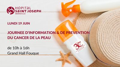LUNDI 19 JUIN : JOURNÉE D'INFORMATION ET DE PREVENTION DU CANCER DE LA PEAU