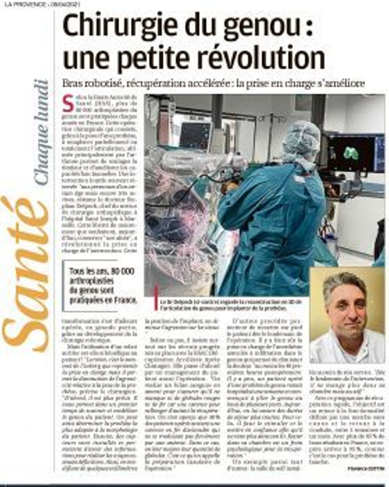 LA PRESSE PARLE DE NOUS : La chirurgie robotique orthopédique à Saint Joseph !