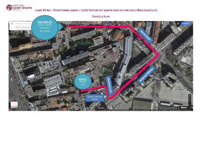 Plan pour accéder à  l'entrée Boulevard Latil