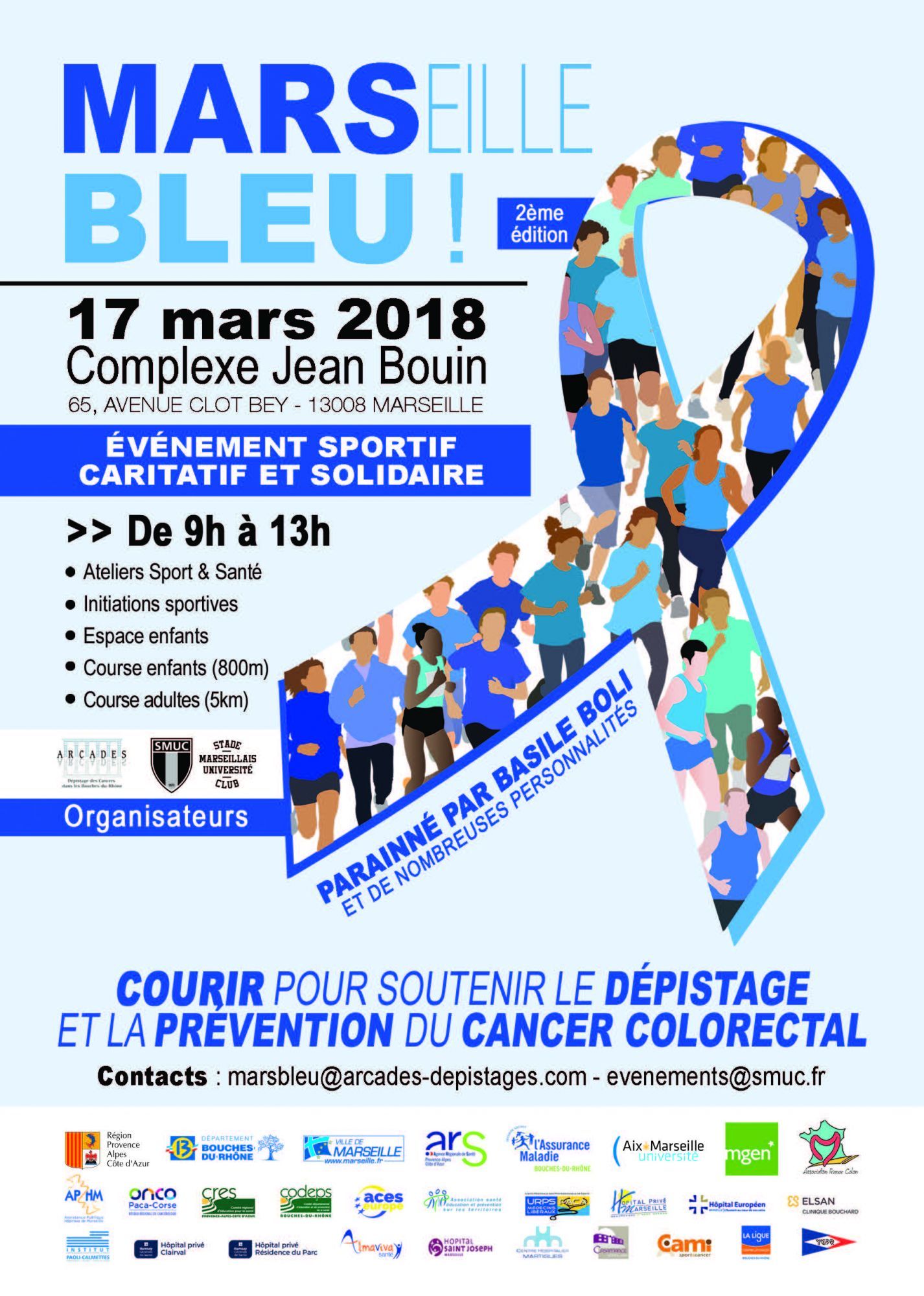 Samedi 17 mars: l'Hôpital Saint Joseph soutient le dépistage et la prévention du cancer colorectal avec la course MARSeille Bleu!