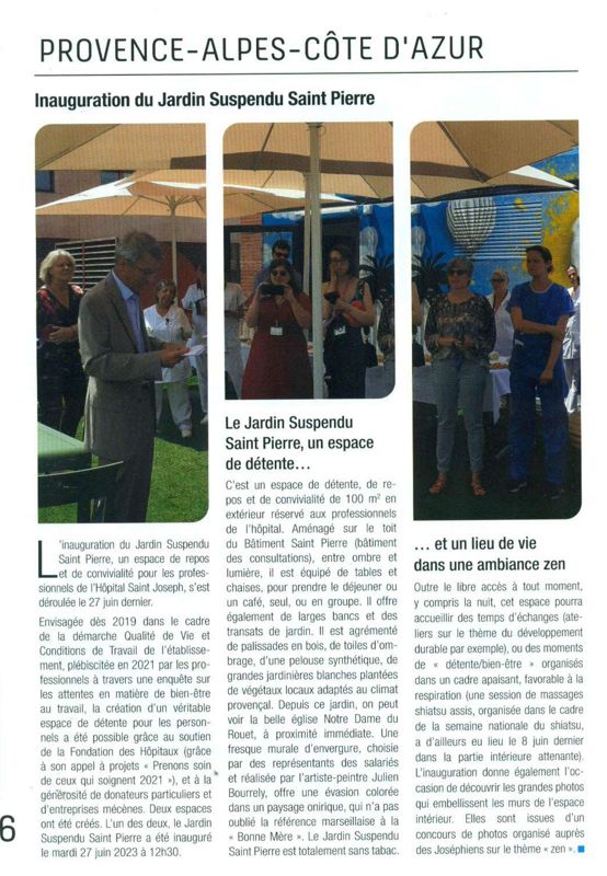 PACA : Inauguration du Jardin Suspendu Saint Pierre : Perspectives Sanitaires & Sociales #283 - mai-juin 2023