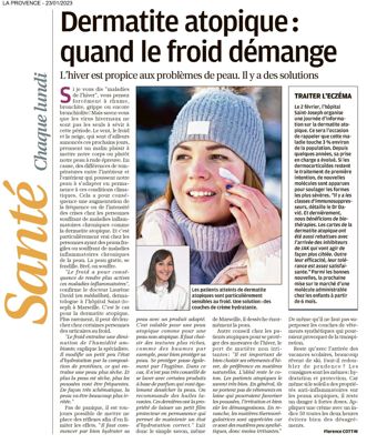 Dermatite atopique - quand le froid démange : La Provence - 23/01/2023