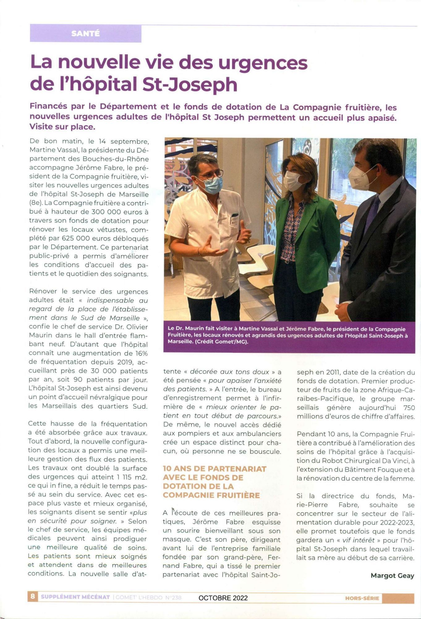La nouvelle vie des urgences de l'hôpital St-Joseph : Gomet l'Hebdo #238 - Octobre 2022 