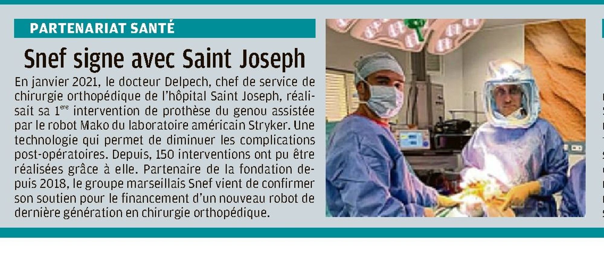 SNEF signe avec Saint Joseph