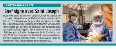 La Provence, 15/12/2022 : SNEF signe avec Saint Joseph