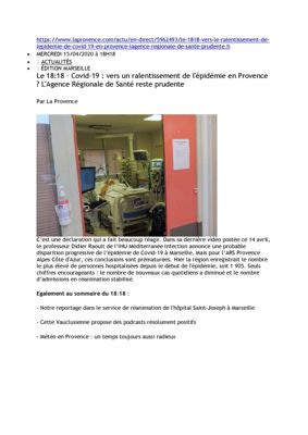 Covid-19 : à l'Hôpital Saint Joseph de Marseille, la situation se stabilise