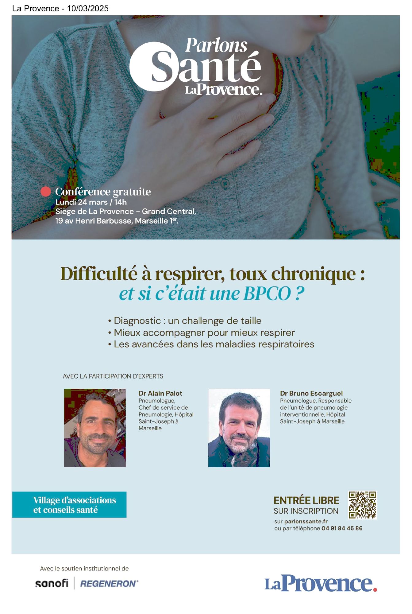 La Provence, 10/03/2025 : Difficulté à respirer, toux chronique : et si c'était la BPCO ?