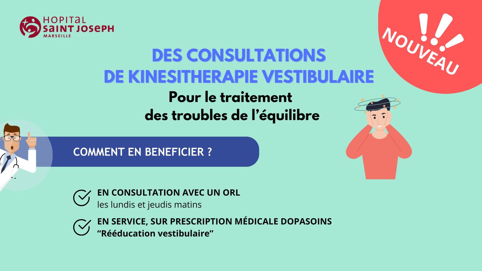 NOUVEAU ! Une Consultation de Rééducation vestibulaire