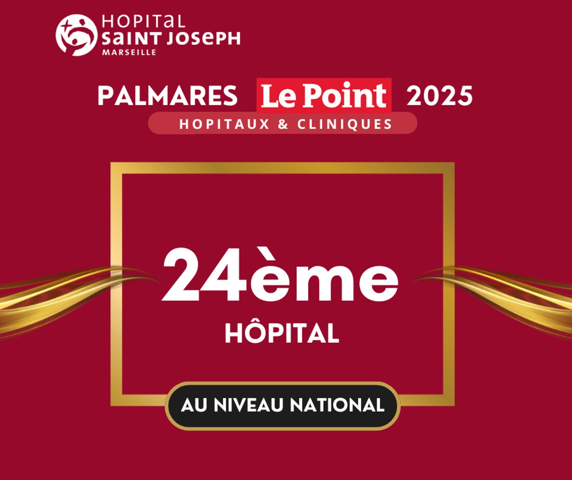 L’Hôpital Saint Joseph “meilleur Hôpital” des Bouches-du-Rhône, 24ème meilleur hôpital de France, selon le palmarès du magazine LE POINT