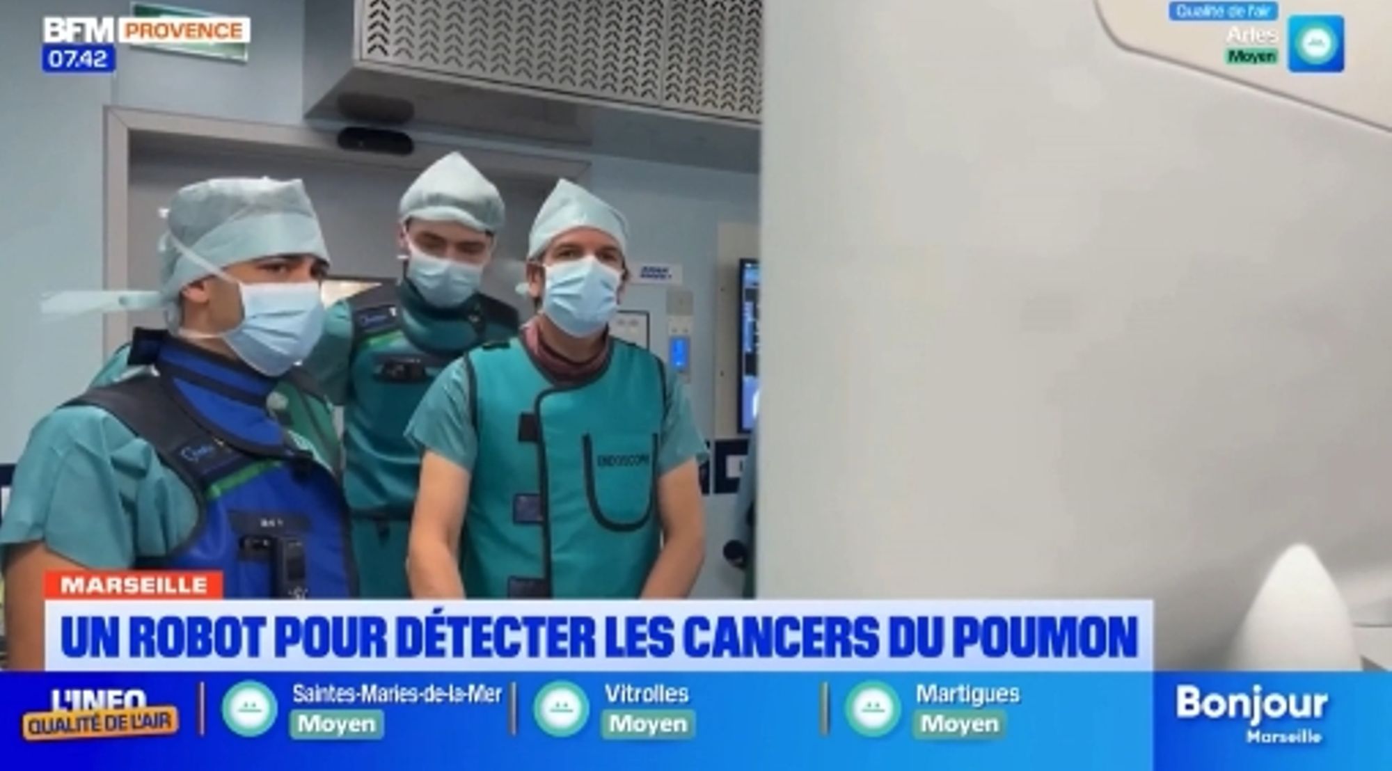 Reportage de BFM Marseille sur le nouvel équipement d'un robot destiné au dépistage précoce du cancer du poumon