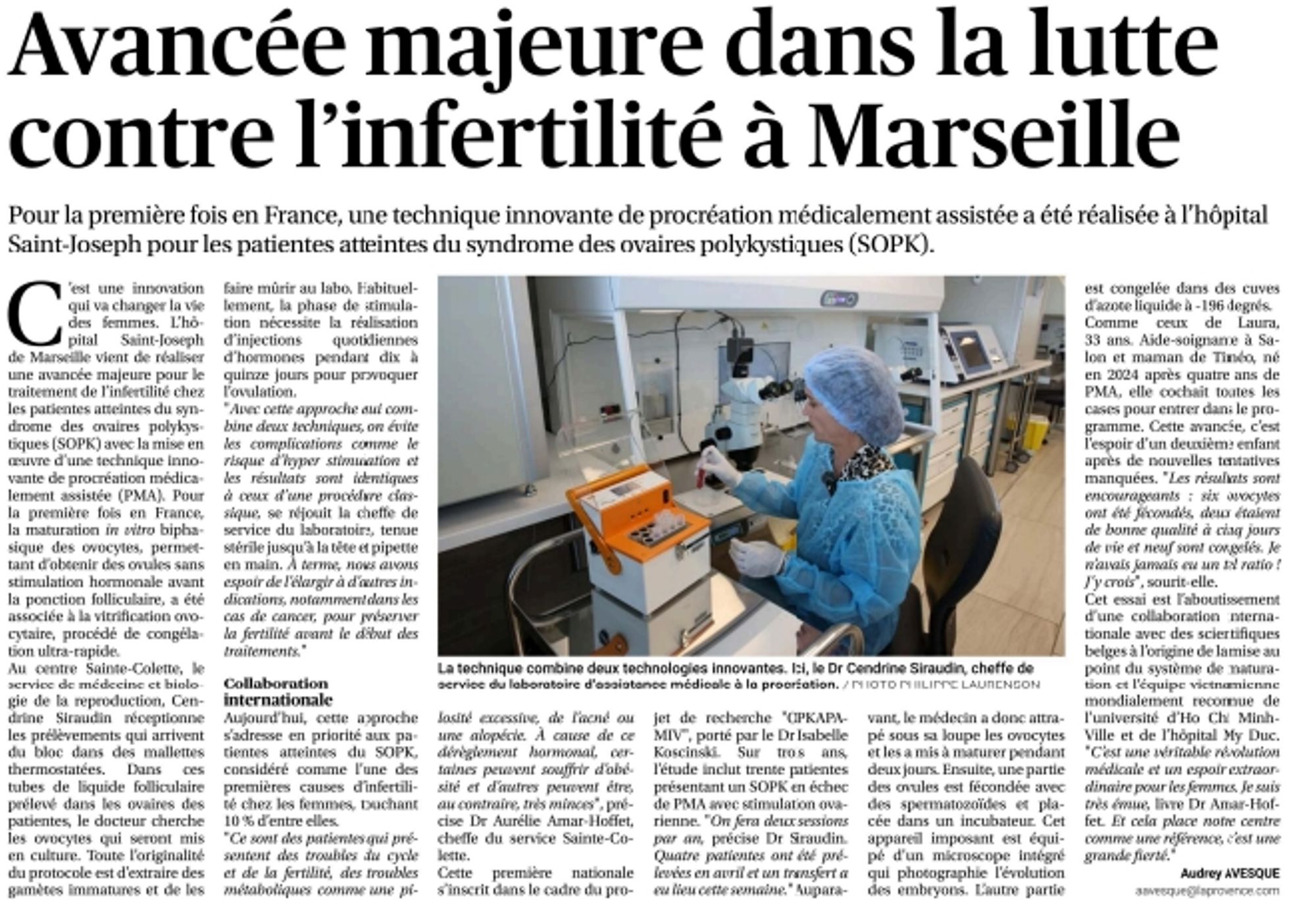 La Provence : Avancée majeure dans la lutte contre l'infertilité à Marseille